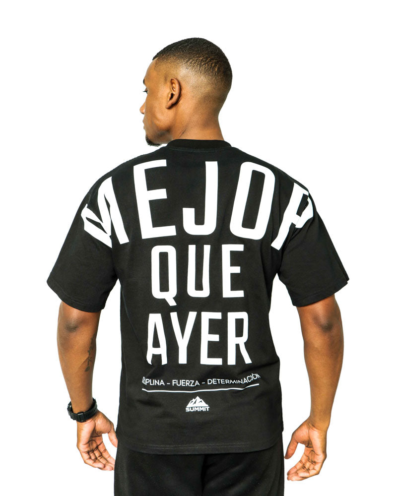 Black Oversized T-Shirt ‘Mejor Que Ayer’