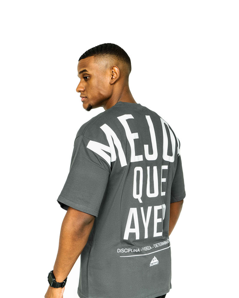 Gris Oversized T-Shirt ‘Mejor Que Ayer’