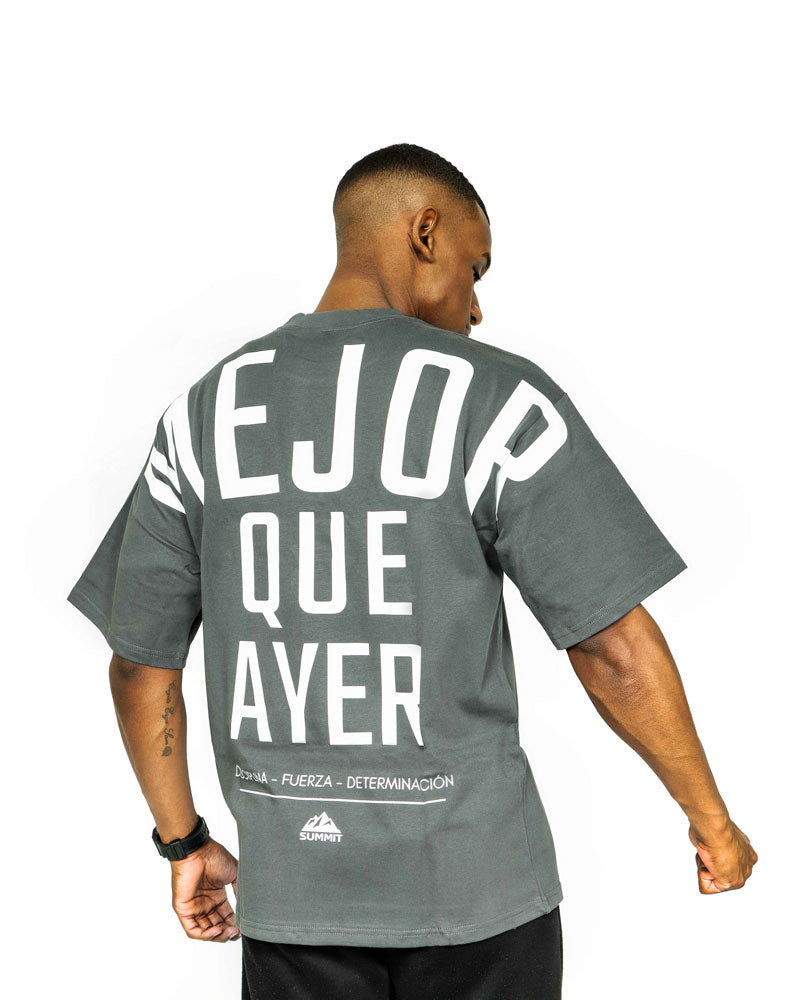 Gris Oversized T-Shirt ‘Mejor Que Ayer’