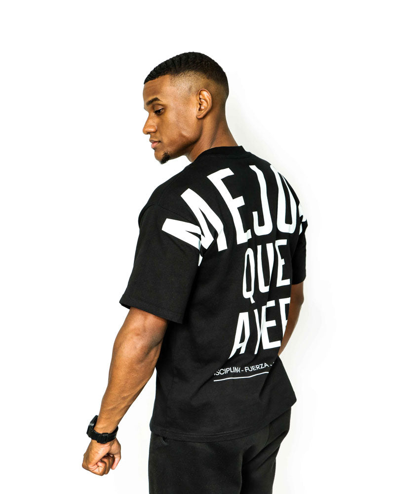 Black Oversized T-Shirt ‘Mejor Que Ayer’